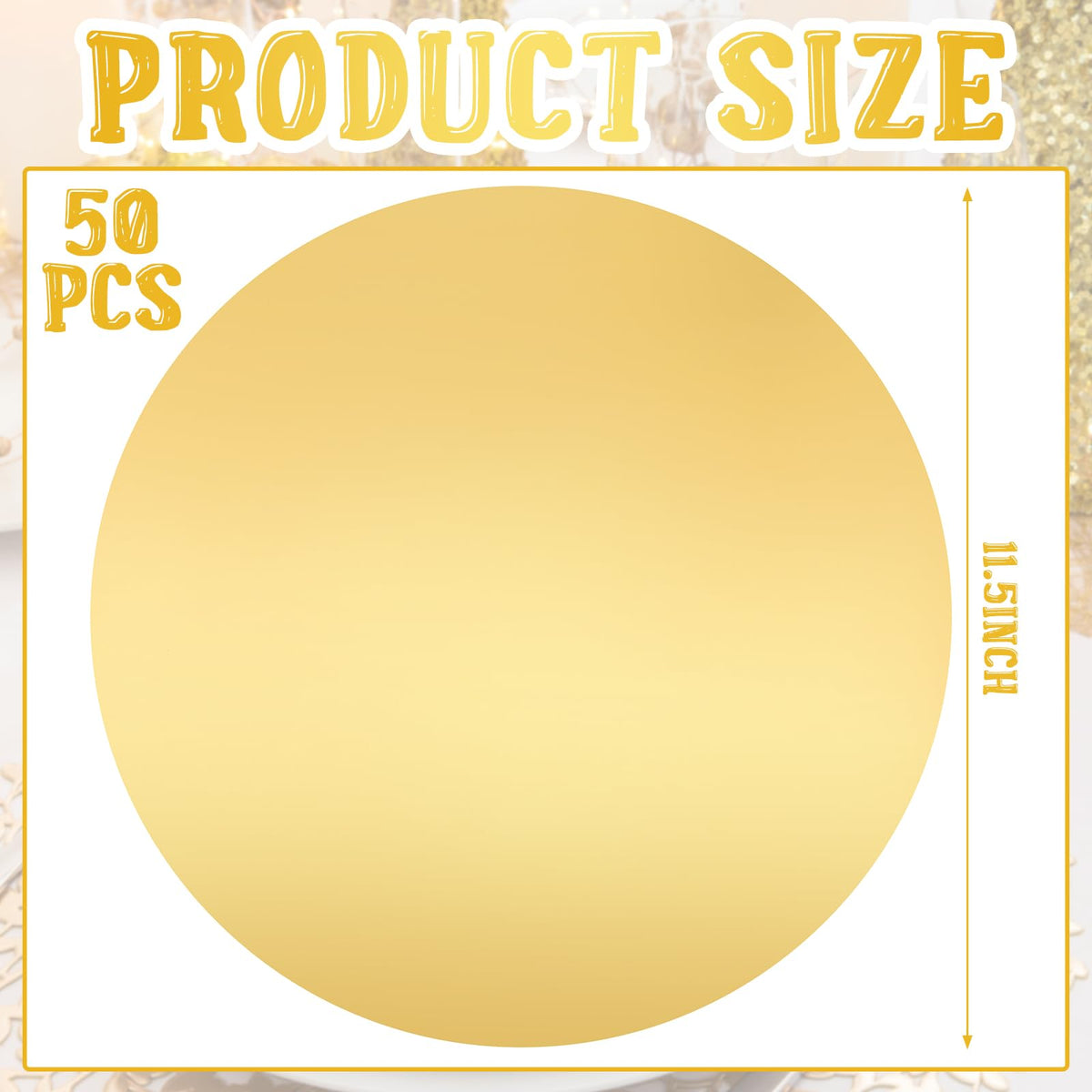 Tioncy gold placemats, close-up shot, lightweight protection for outdoor parties.