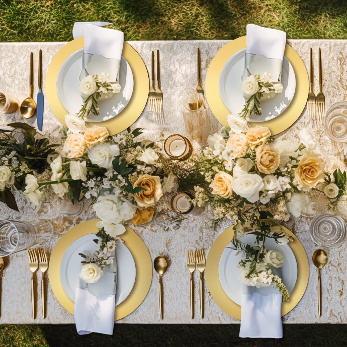 Tioncy round placemats measure 29 cm for versatile indoor or outdoor use.