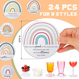 Tioncy set of 24 coasters featuring warm quotes for gifting