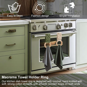 Tioncy towel ring hangs easily on hooks for quick towel access.