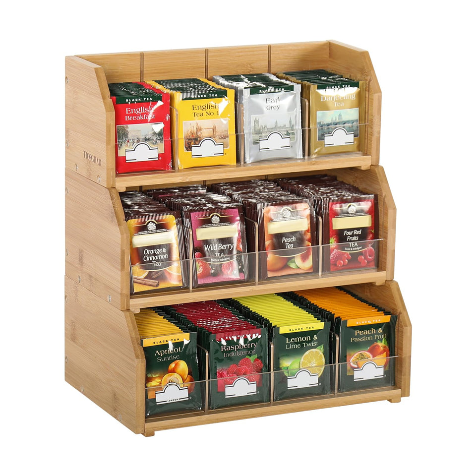 TIOPGHAD 3-layer tea bag organizer showing high capacity and easy access