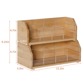 TIOPGHAD bamboo tea box storage showcases natural finish and sturdy construction.