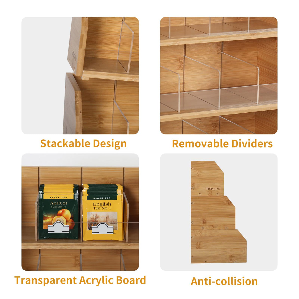 TIOPGHAD removable compartments adapt to bag sizes and K-cups