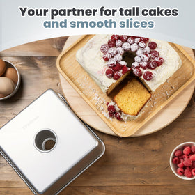 TiParthenos anodized aluminum distributes heat for steady baking performance.