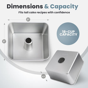 TiParthenos square-edge pan enables neat, uniform slices for gatherings.