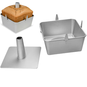 TiParthenos square tube cake pan with 28-cup capacity for tall batters