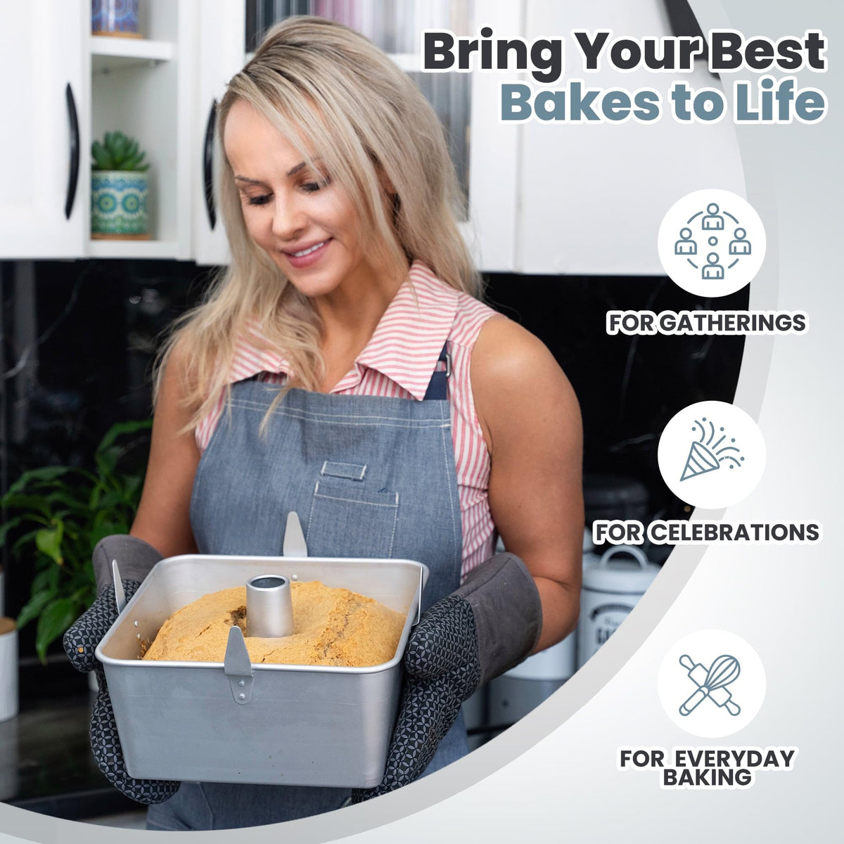 TiParthenos versatile pan for chiffon, angel food, sponge and pound cakes