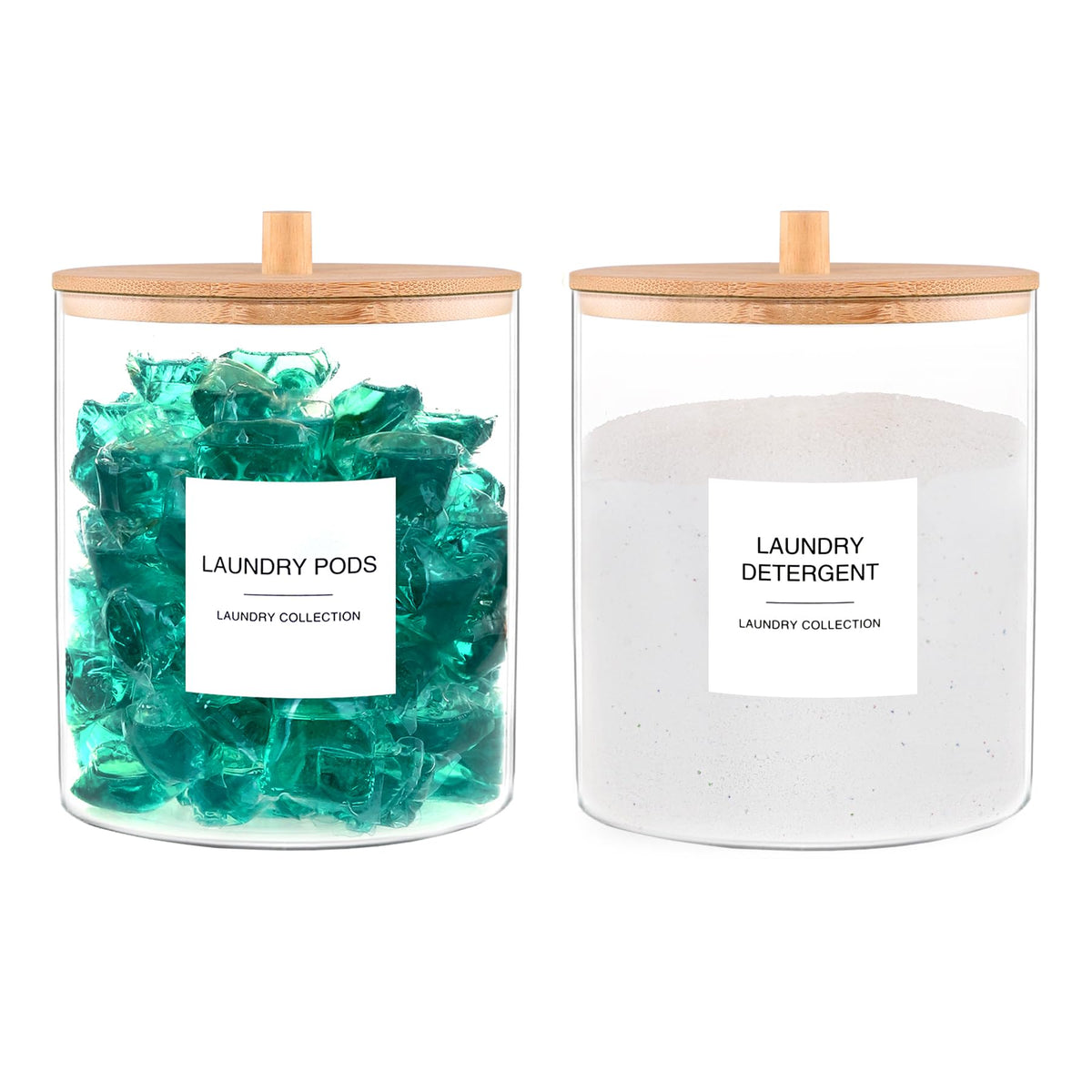 TIPGO glass jar laundry large-mouth for easy scooping and refilling