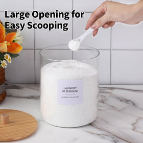 TIPGO bamboo lid detergent jar complements any laundry setup