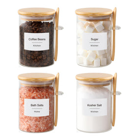 TIPGO sugar jar with bamboo lid for tidy countertop storage.