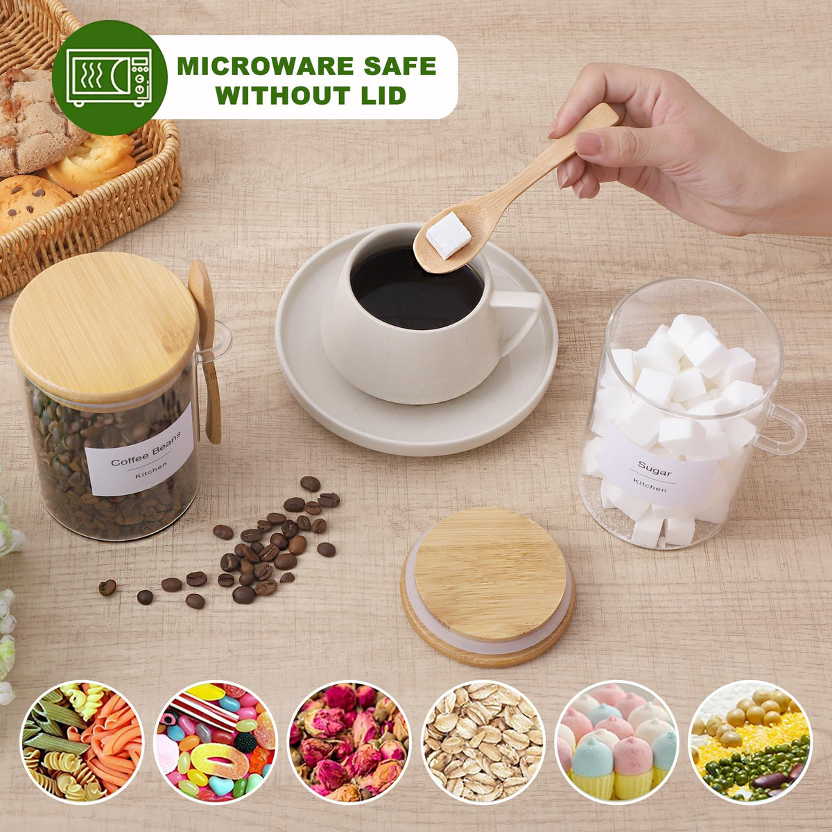 TIPGO jar highlights durable borosilicate glass and compact design.