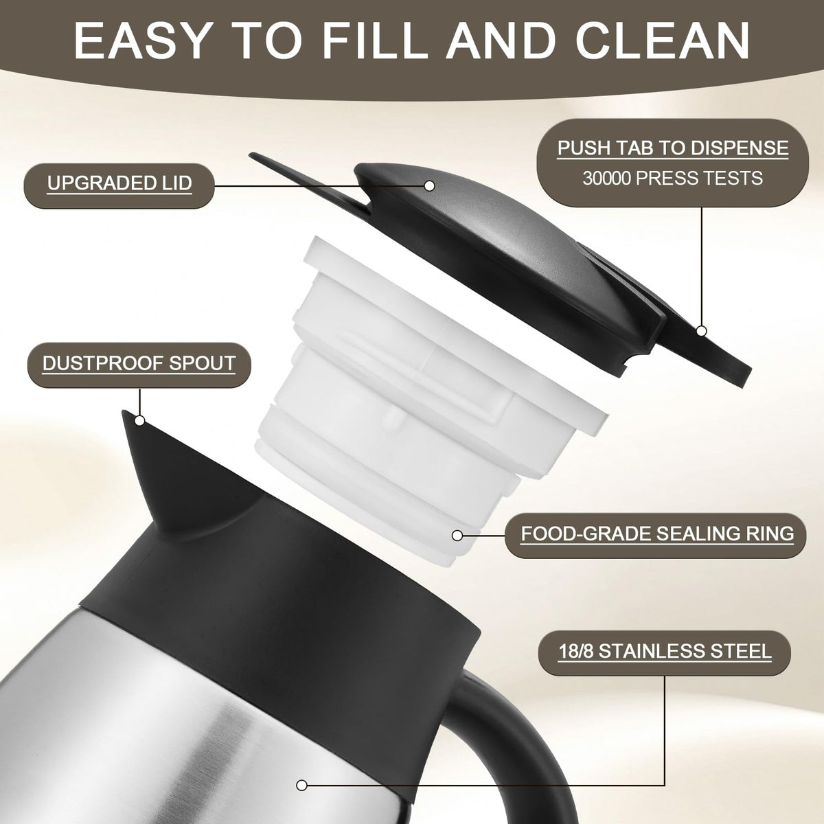 TIPTAP 12hr hot and 24hr cold insulation preserves beverage temperature and aroma