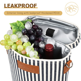 Tirrinia wine tote leakproof lining preventing spills during travel