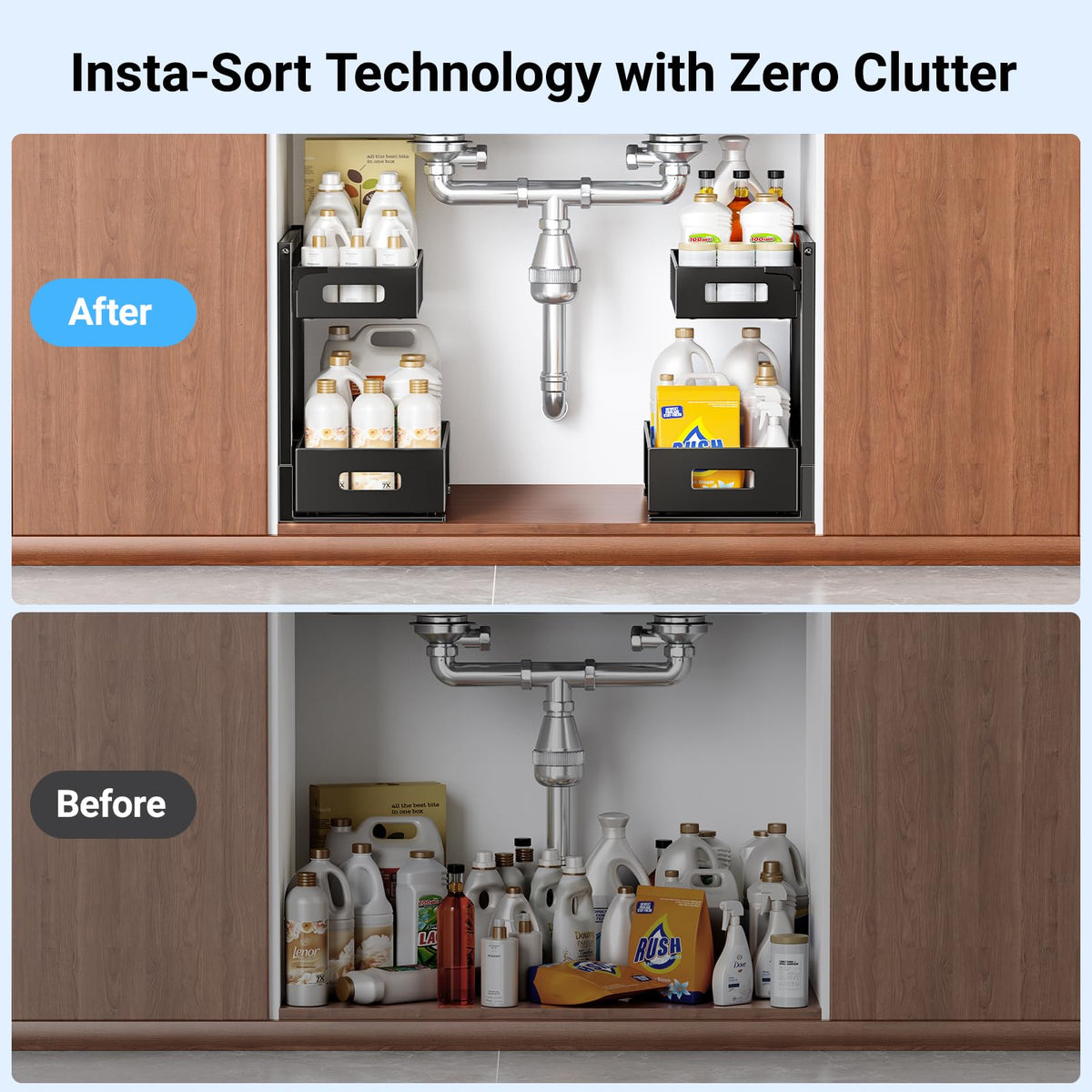 TISTAYA space-saving cabinet organizer reduces wasted space.