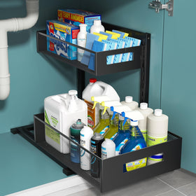 TISTAYA under-sink organizer with metal slide-out for easy access and organization.