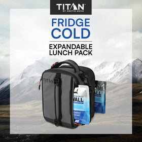 Titan lunch bag open top shows ice walls for cooling efficiency.