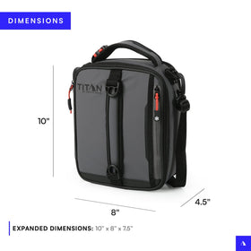 On-the-go commute scene with Titan lunch bag keeping meals fresh.