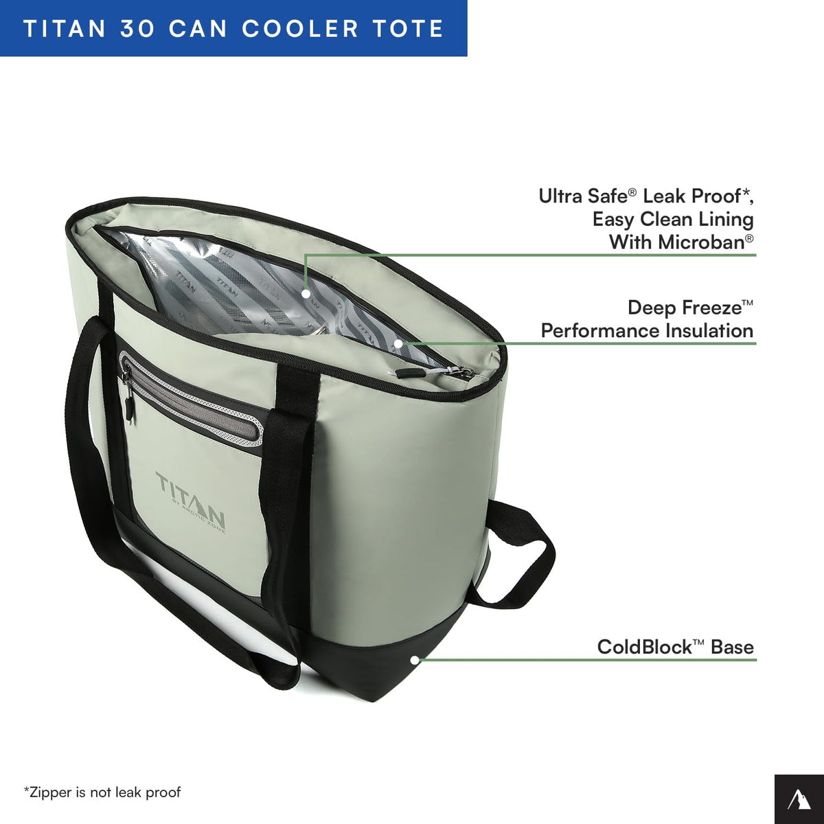 Titan Deep Freeze Tote exterior pocket for keys and phone.