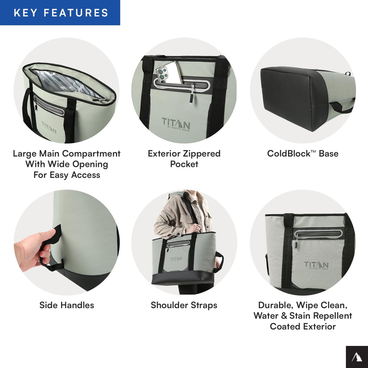 Titan Deep Freeze Tote shows 20 qt interior capacity.
