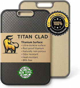 TITANCLAD titanium cutting board top view highlighting durability and non-porous surface