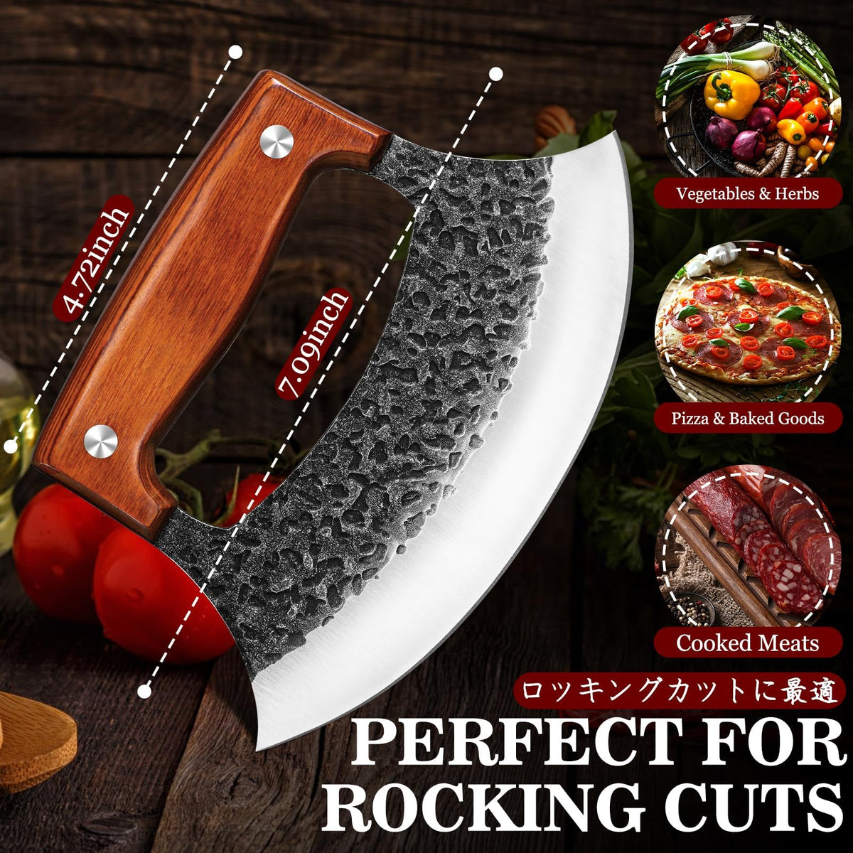 TIVOLI versatile kitchen and outdoor knife for various prep tasks.