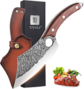 TIVOLI meat cleaver full-tang close-up for durable kitchen chopping.