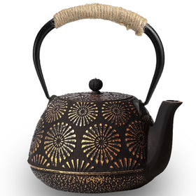 TiwisiTe teapot with gold fireworks pattern enhances tea rituals and home decor.