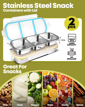 Tizuxa snack container leakproof lid prevents spills during travel