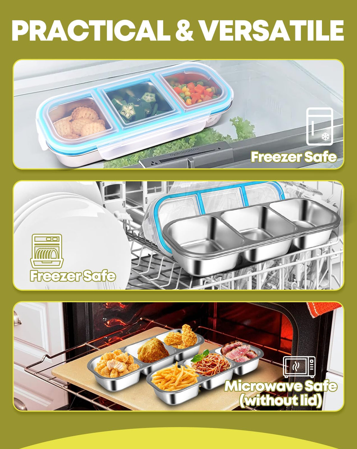 Tizuxa multi-use design snack container for school and office meals