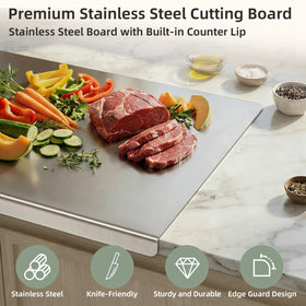 TJ POP cutting board provides a knife-friendly surface for smooth slicing.
