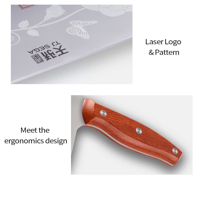 TJ POP meat cleaver 30Cr13 steel forged blade for durability and rust resistance.