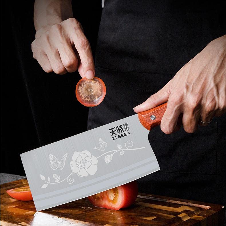 TJ POP meat cleaver 7.4 inch full-tang handle highlights sturdy, controlled cuts.