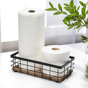 TJ.MOREE close-up of wood base and rust-resistant iron frame for durable organization