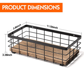 TJ.MOREE rustic wood-metal basket storing spices or cosmetics on a kitchen counter