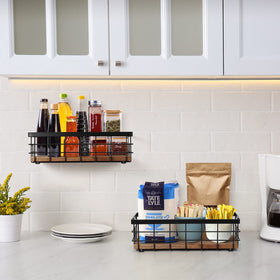 TJ.MOREE wall-mounted basket blends rustic charm with practical storage