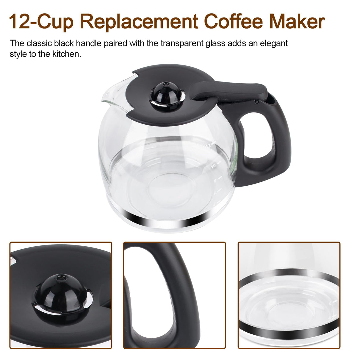 TJUNSENHARSH borosilicate glass carafe withstands heat for daily use.