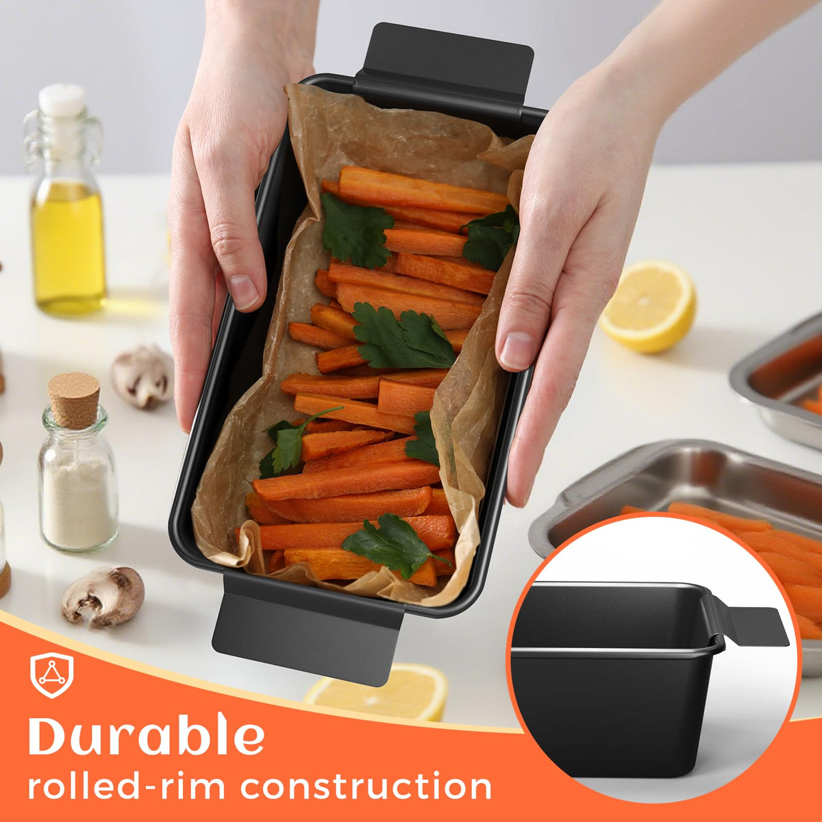 TLAZZ loaf pan used to bake bread and meatloaf with drain tray