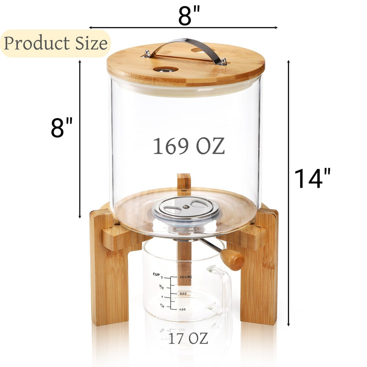 Tlence airtight lid rice dispenser highlights moisture protection with a silicone seal.