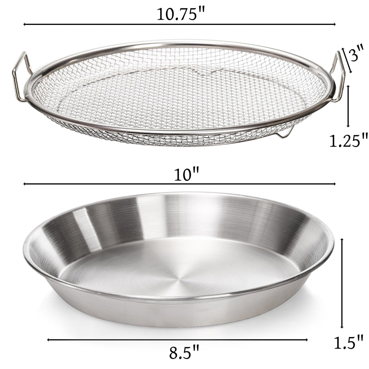 Tlence stainless steel draining basket close up showing durable construction.