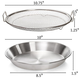 Tlence stainless steel draining basket close up showing durable construction.