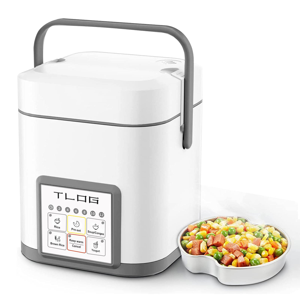 TLOG Mini Rice Cooker in a compact design ideal for small kitchens and dorm rooms.
