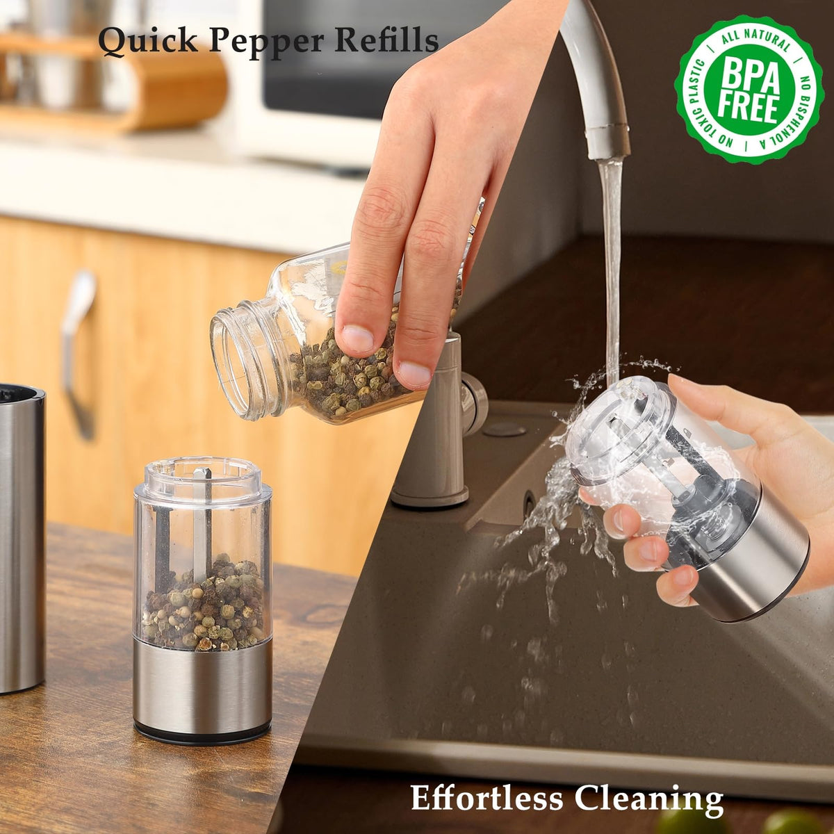 TLYSXPRO 46g capacity reduces refills during busy dinner prep.