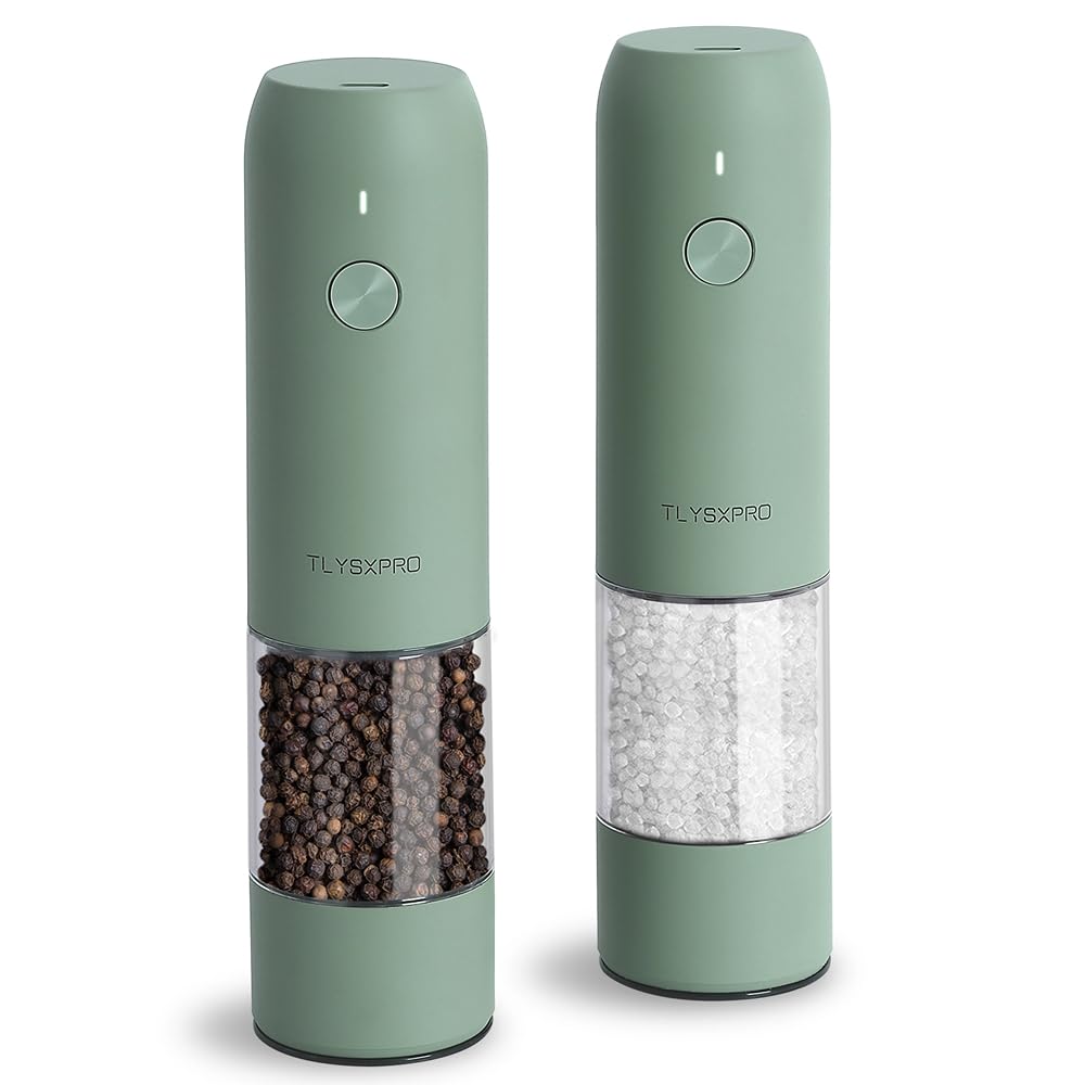 TLYSXPRO sage electric grinder front view, stylish décor with easy seasoning control.