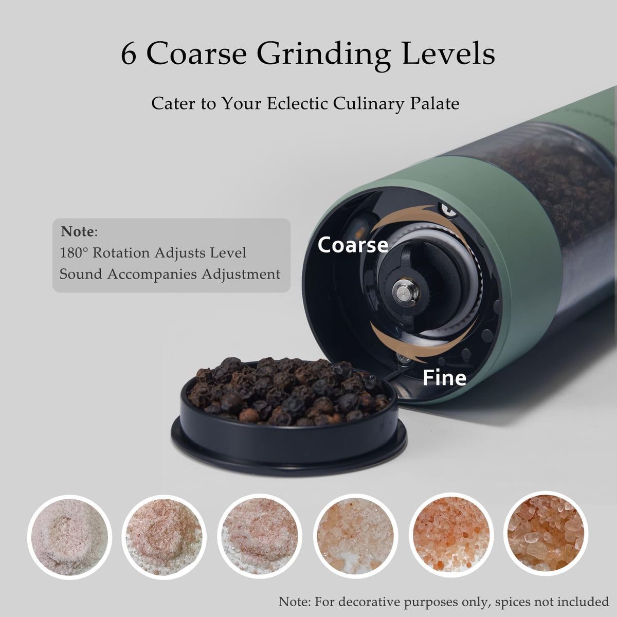 TLYSXPRO sage grinder with USB Type-C charging for easy recharge.