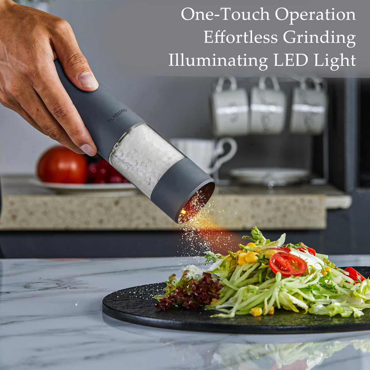 TLYSXPRO one-hand operation grinder for quick seasoning during cooking