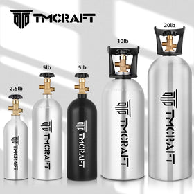 TMCRAFT CO2 tank shows service and test pressures for versatile use.