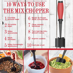 TMEDW Meat Chopper heat-resistant nylon handles high-heat cooking safely