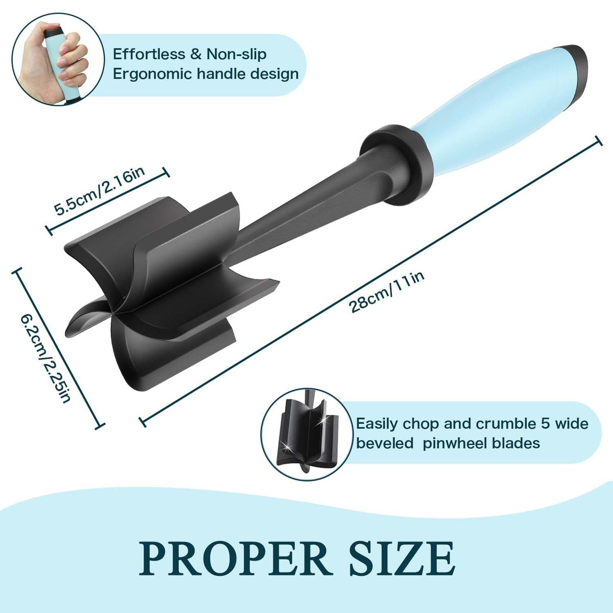 TMEDW Meat Chopper nylon non-stick surface suitable for non-stick pans