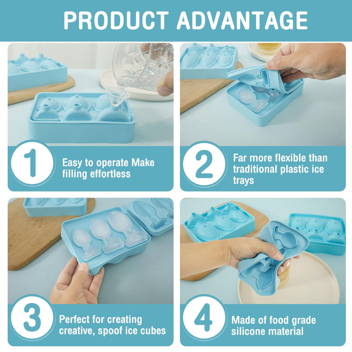 TMHCRDS prank ice cube mold with lid on keeps ice pure and spill-free