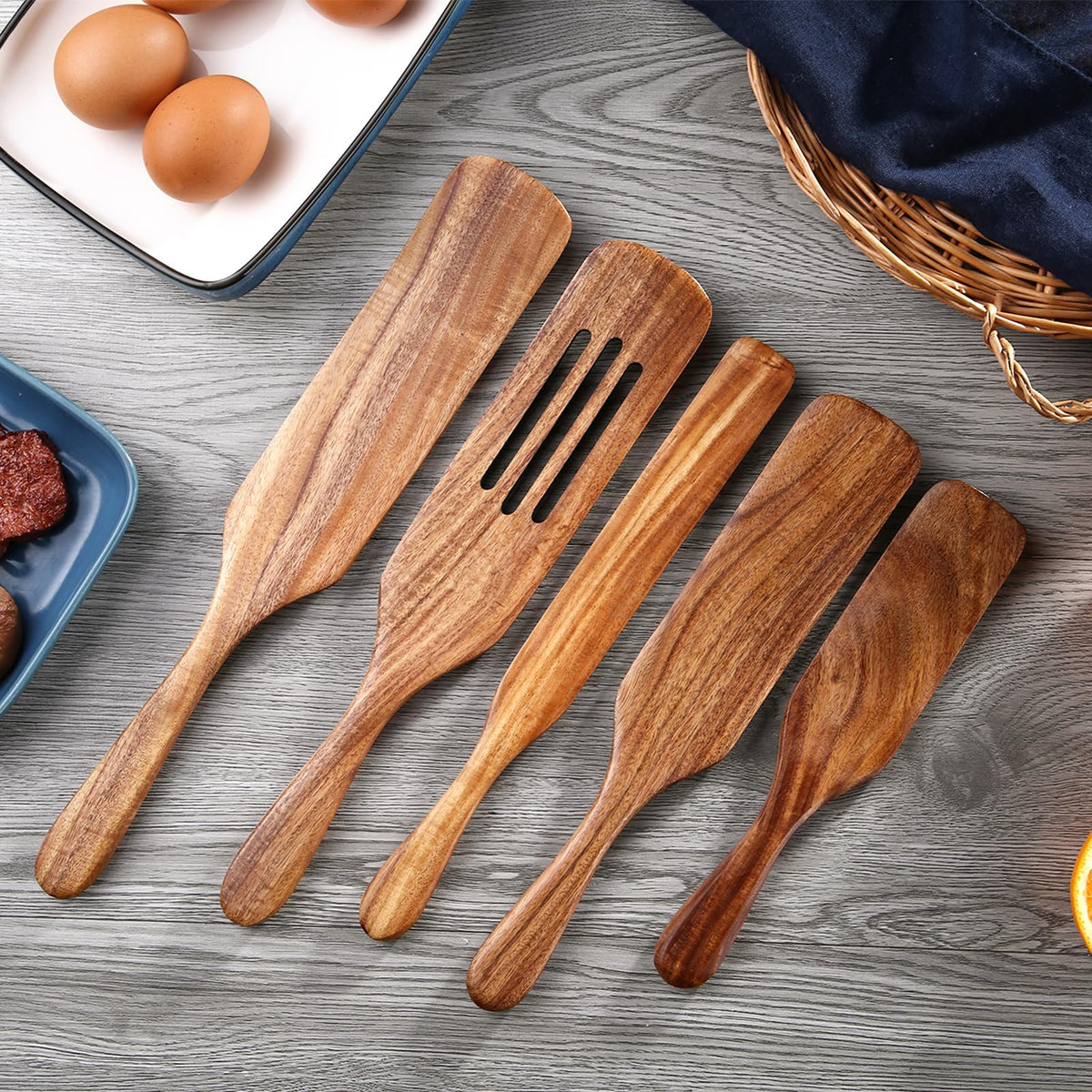 Tmkit elegant wooden utensil gift set packaged nicely for cooks.